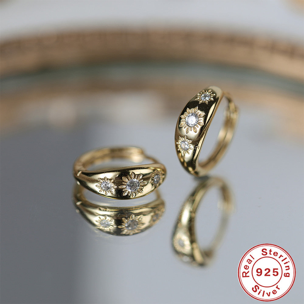 Octagonal Star Textured Hoop Earrings – earring hoops in bulk
