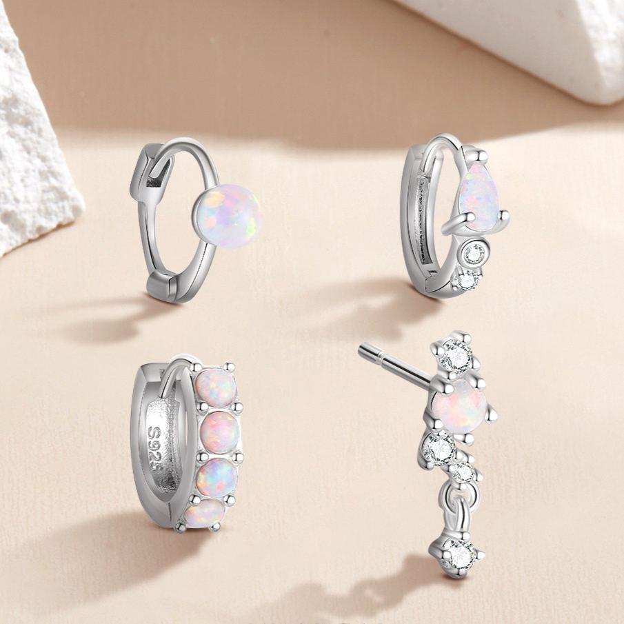Opal and Zircon Earrings – trendy earrings wholesale