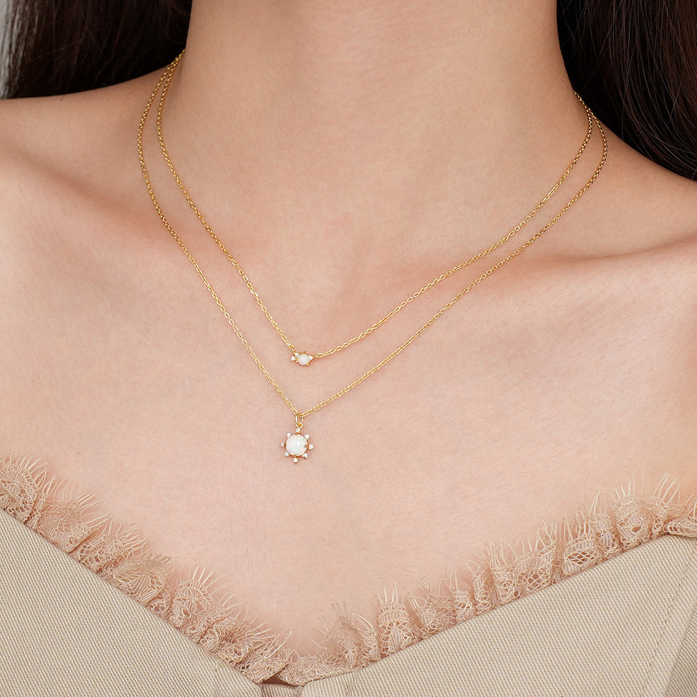 Opal and Zircon Necklace – wholesale silver necklaces