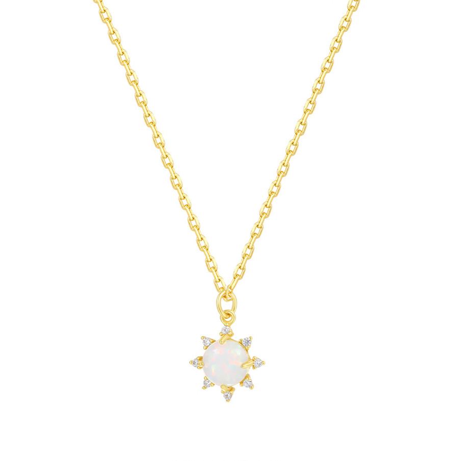 Opal and Zircon Necklace – detail view 3