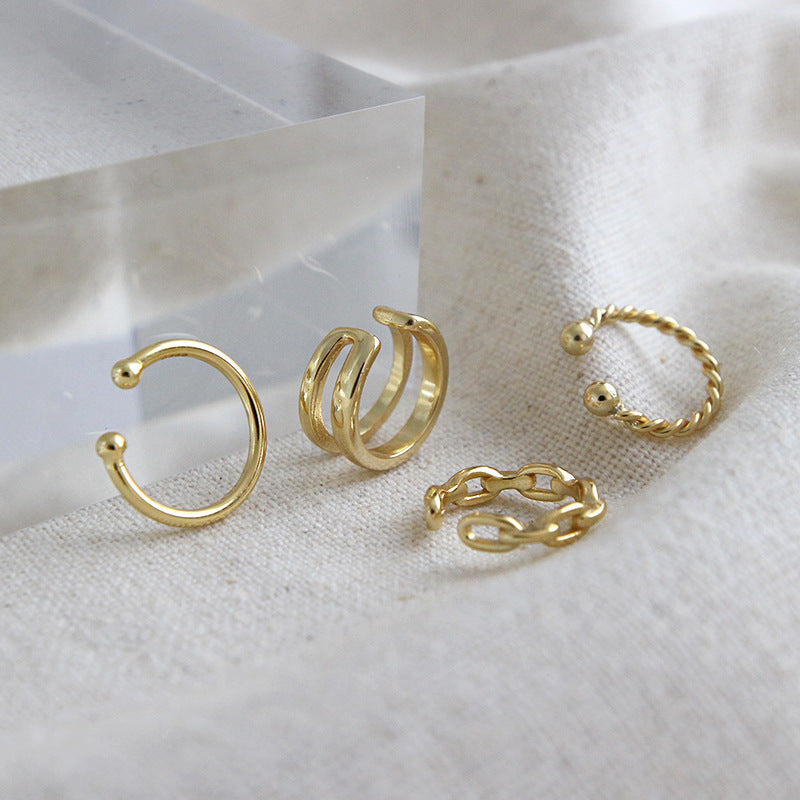 Modern Assorted Open Ear Cuffs, Gold Plated – earring supplier