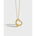 Minimalist Open Heart Pendant Necklace
