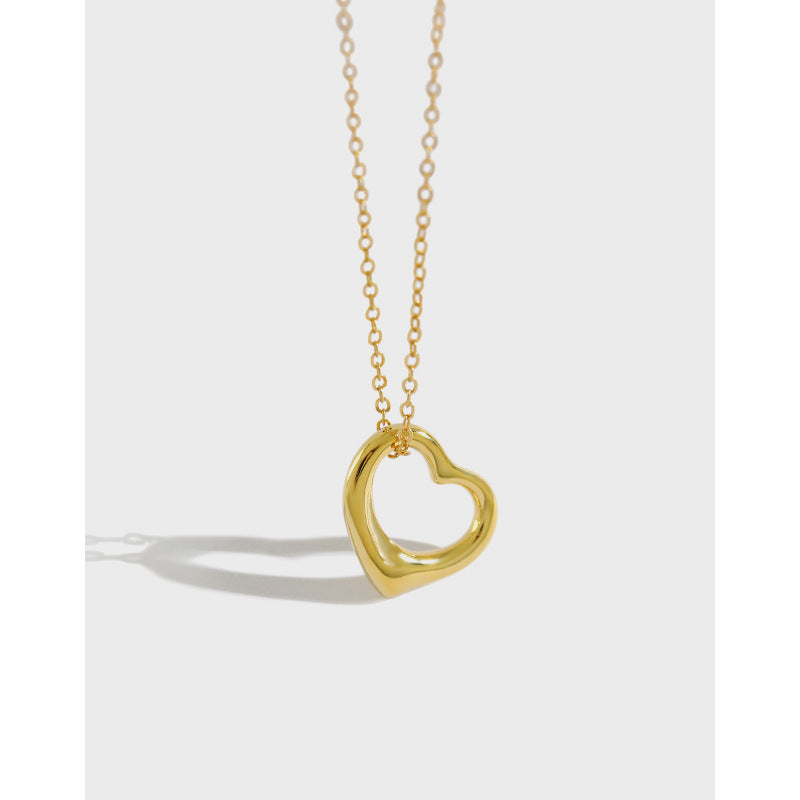 Minimalist Open Heart Pendant Necklace