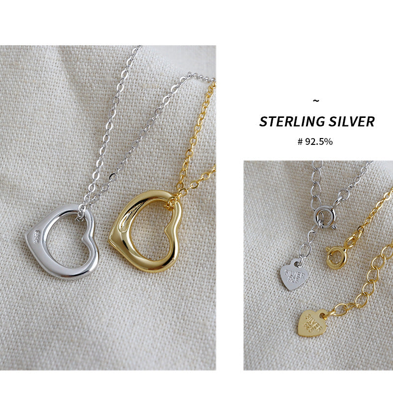 Minimalist Open Heart Pendant Necklace – image 5