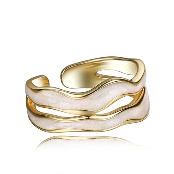 Open Ring with Enamel Detail