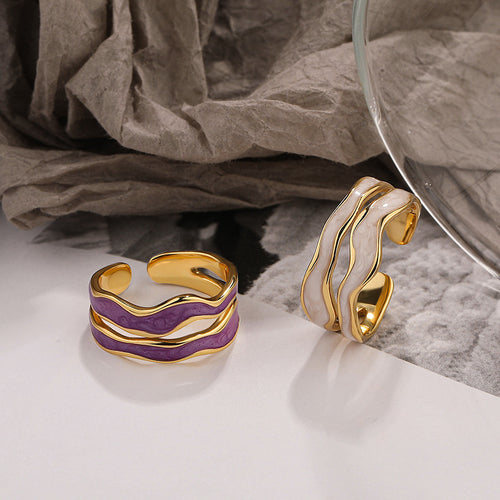 Open Ring with Enamel Detail – wholesale silver rings