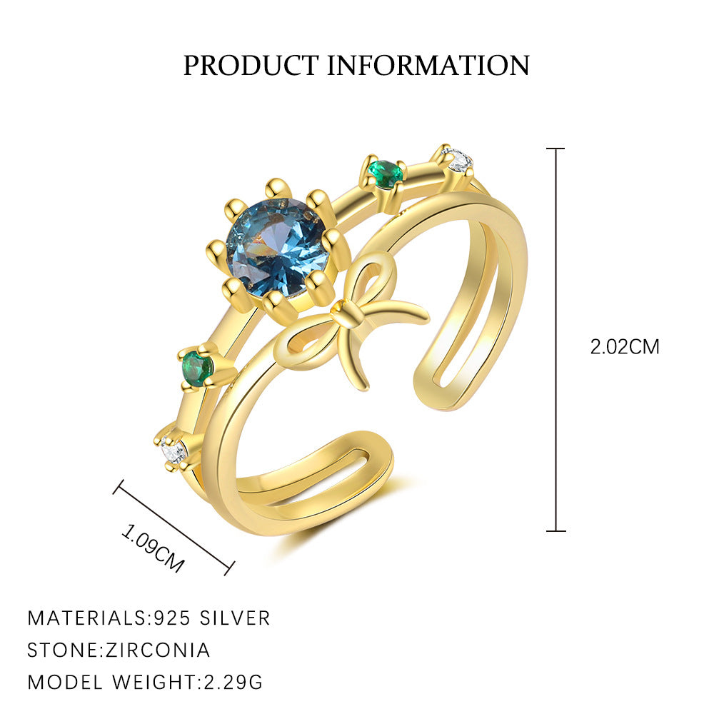 Open Ring with Sparkling Zirconia – image 7