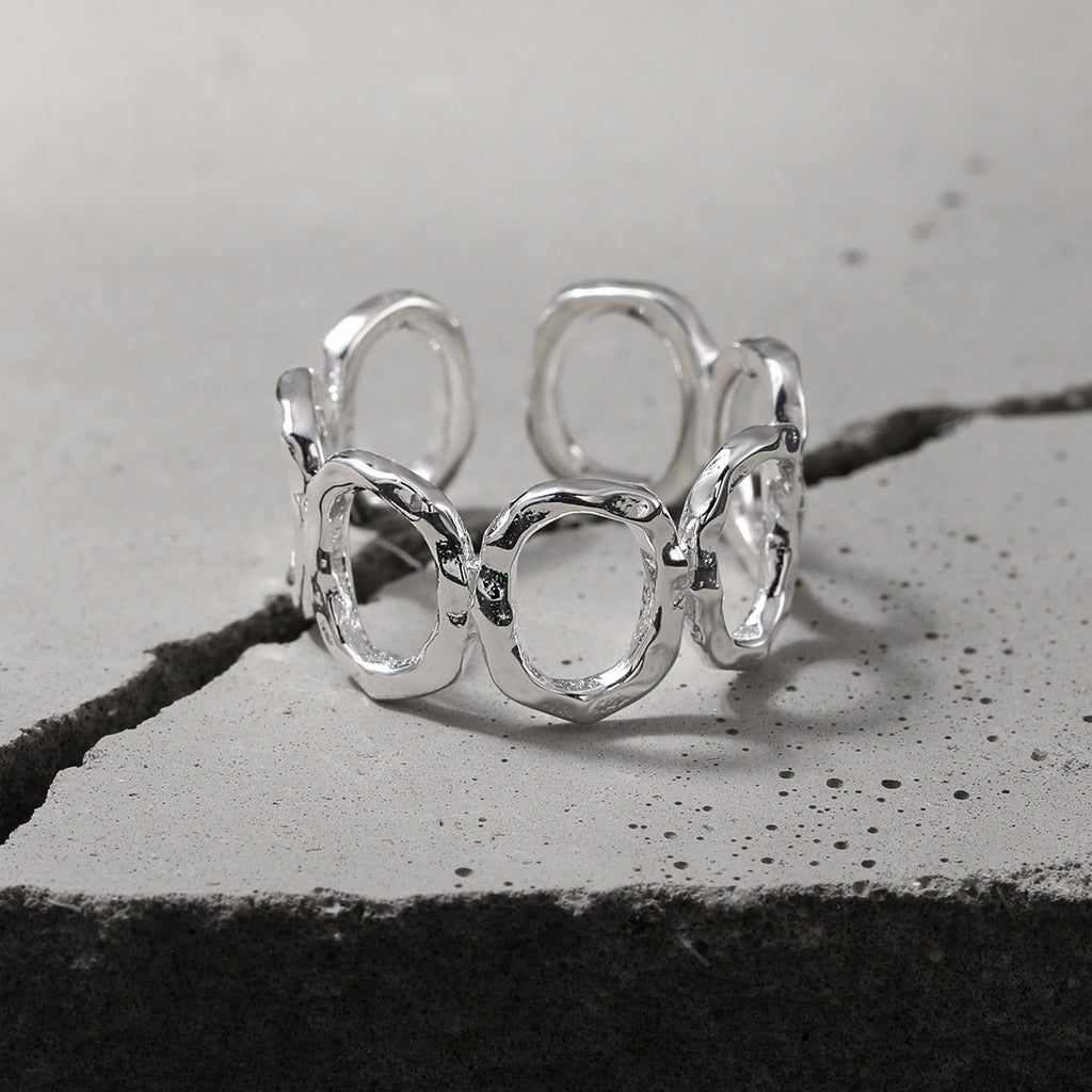 Sculptural Openwork Statement Ring – wholesale silver rings