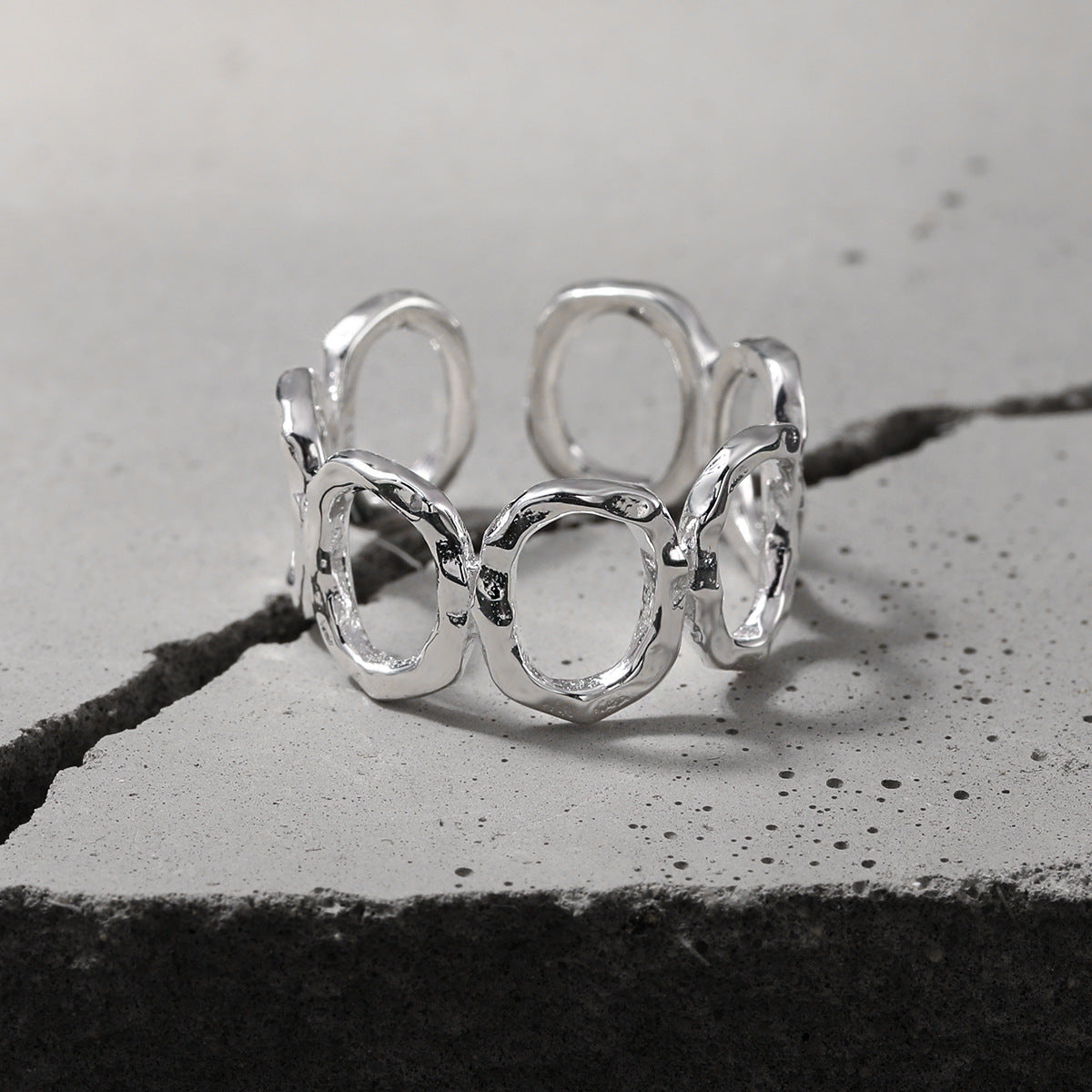 Sculptural Openwork Statement Ring – wholesale silver rings
