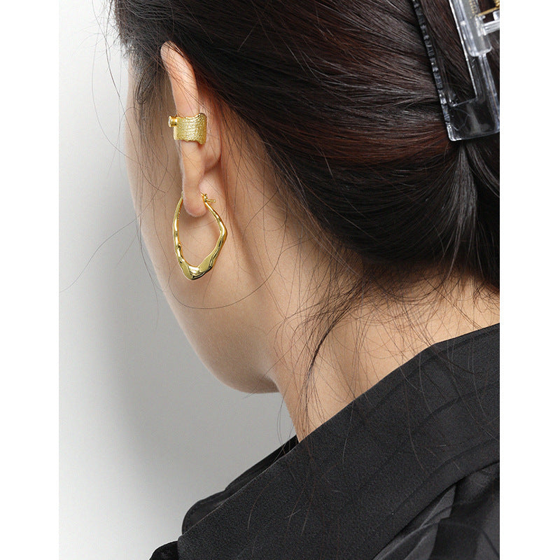 Organic Irregular Hoop Earrings – image 4