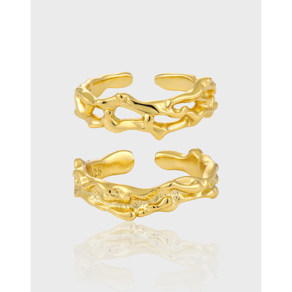 Organic Openwork Molten Statement Ring
