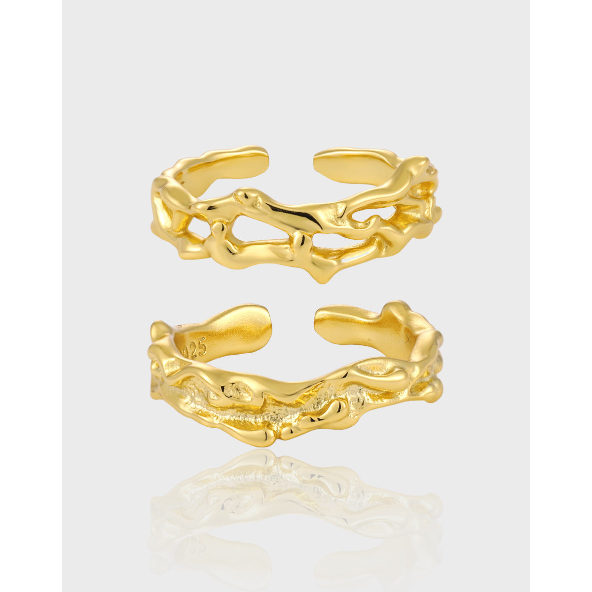 Organic Openwork Molten Statement Ring