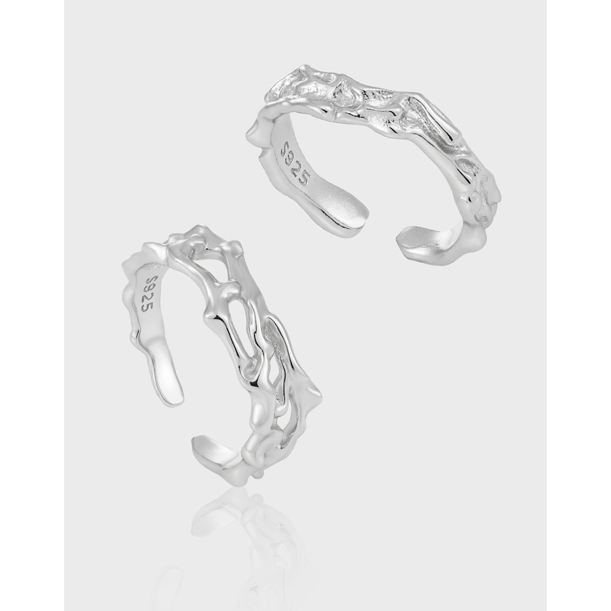 Organic Openwork Molten Statement Ring – wholesale silver rings