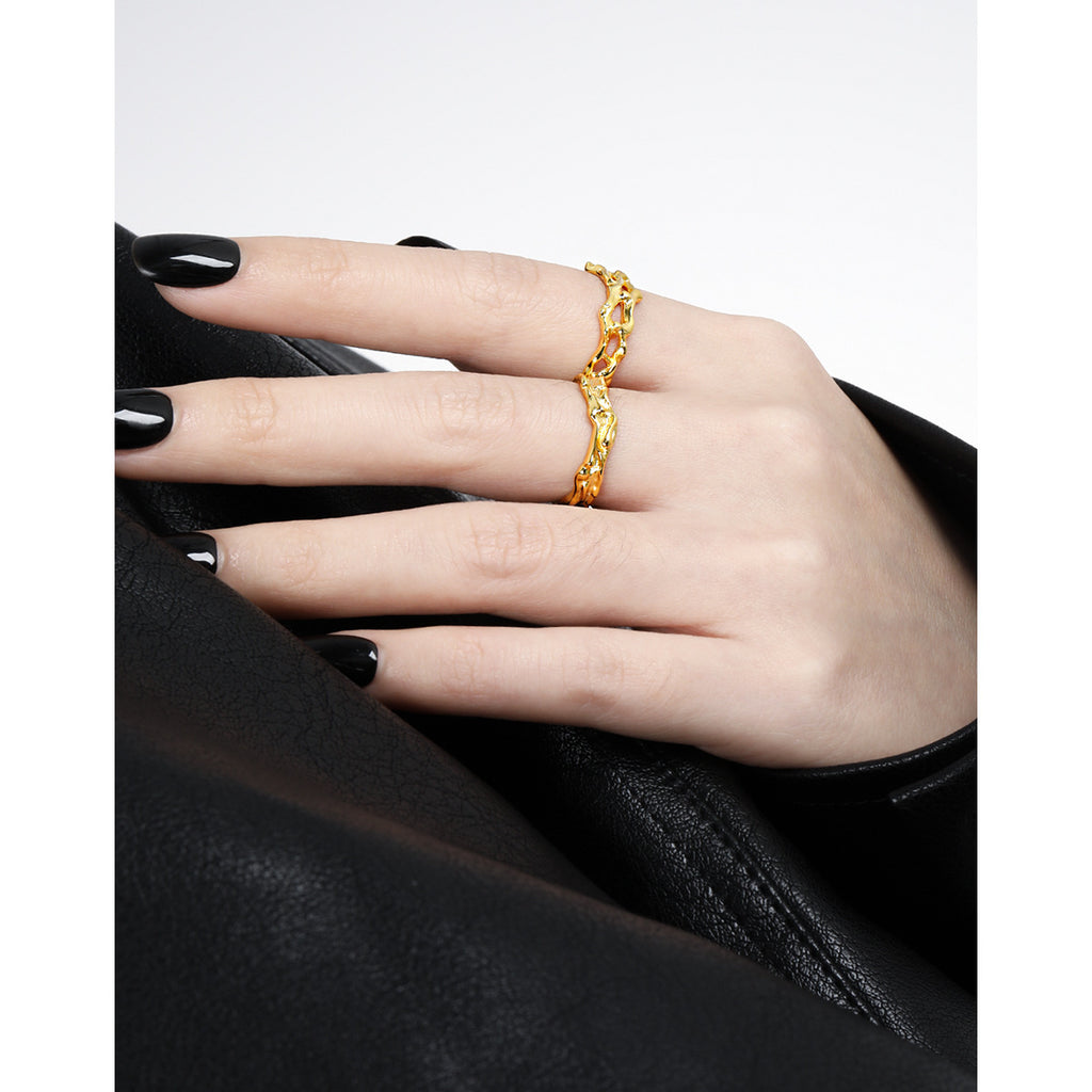 Organic Openwork Molten Statement Ring – image 4