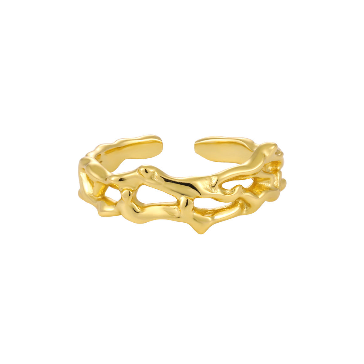 Organic Openwork Molten Statement Ring – image 7