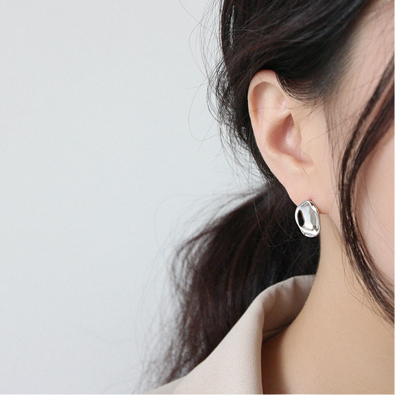 Organic Molten Stud Earrings – image 4
