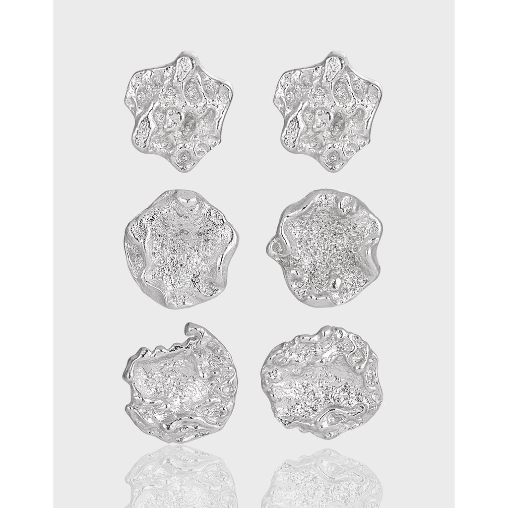 Organic Molten Texture Stud Earrings