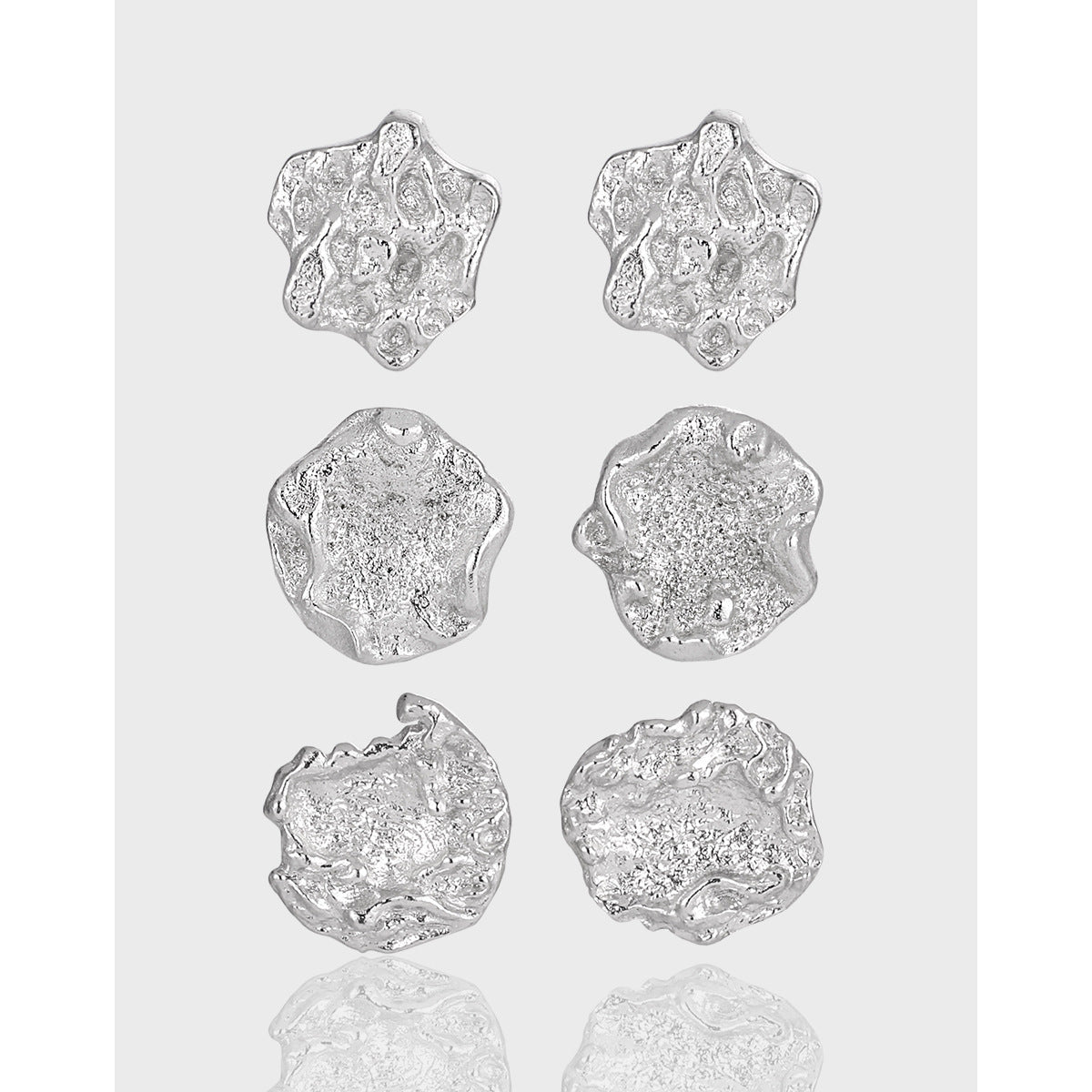 Organic Molten Texture Stud Earrings