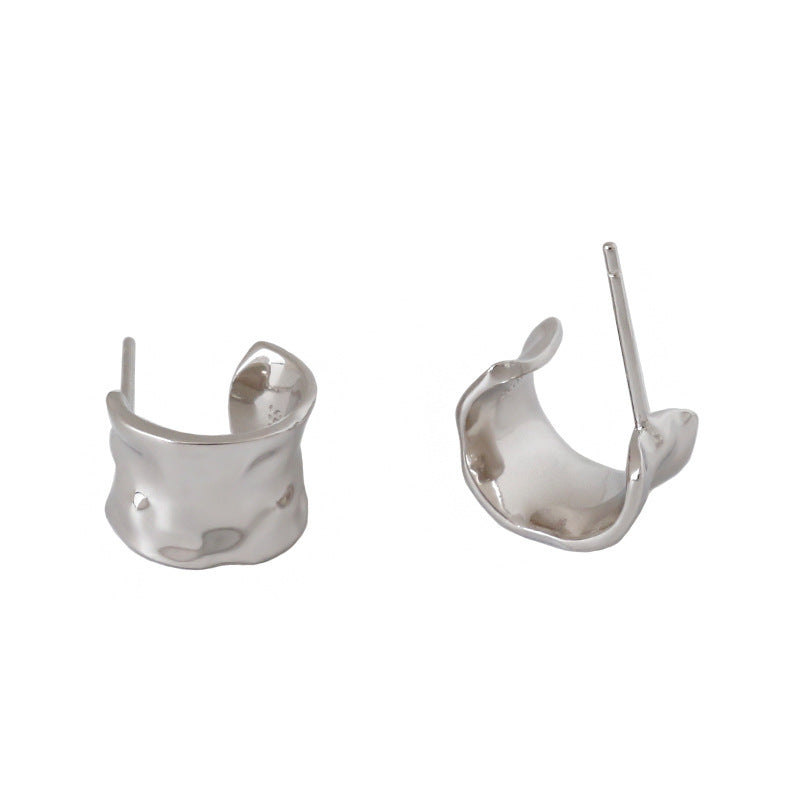 Organic Molten Wide Stud Earrings – image 5