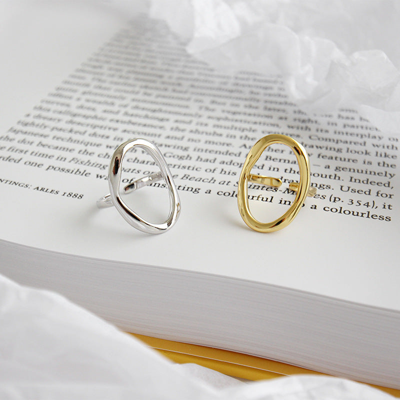 Geometric Irregular Hollow Ring – wholesale open ring