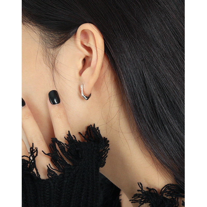 Organic Teardrop Hoop Earrings YCE1001 – image 4