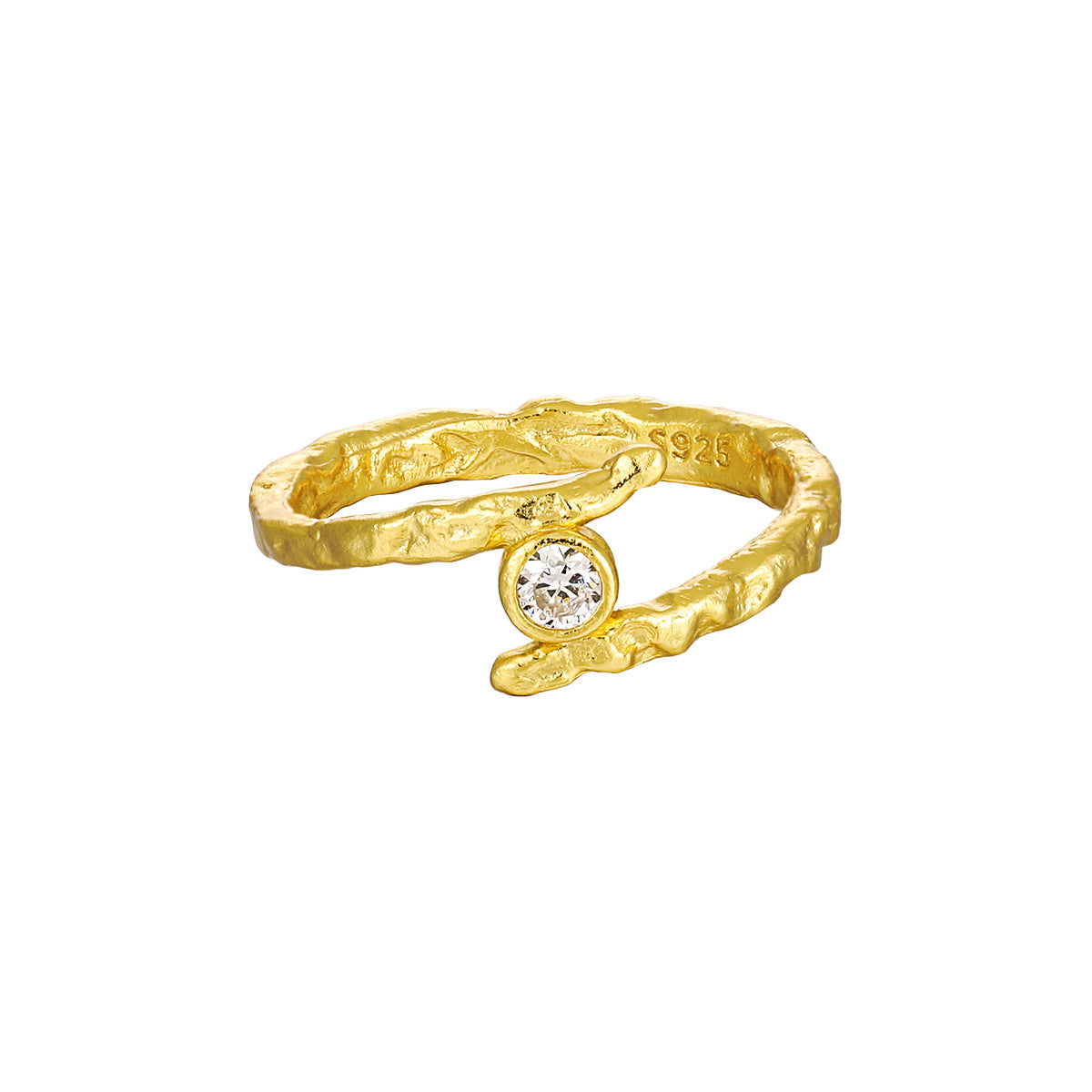 Organic Textured Solitaire Wrap Ring – image 7