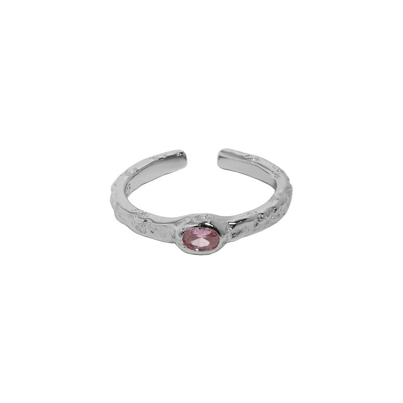 Organic Textured Zircon Open Ring – image 8