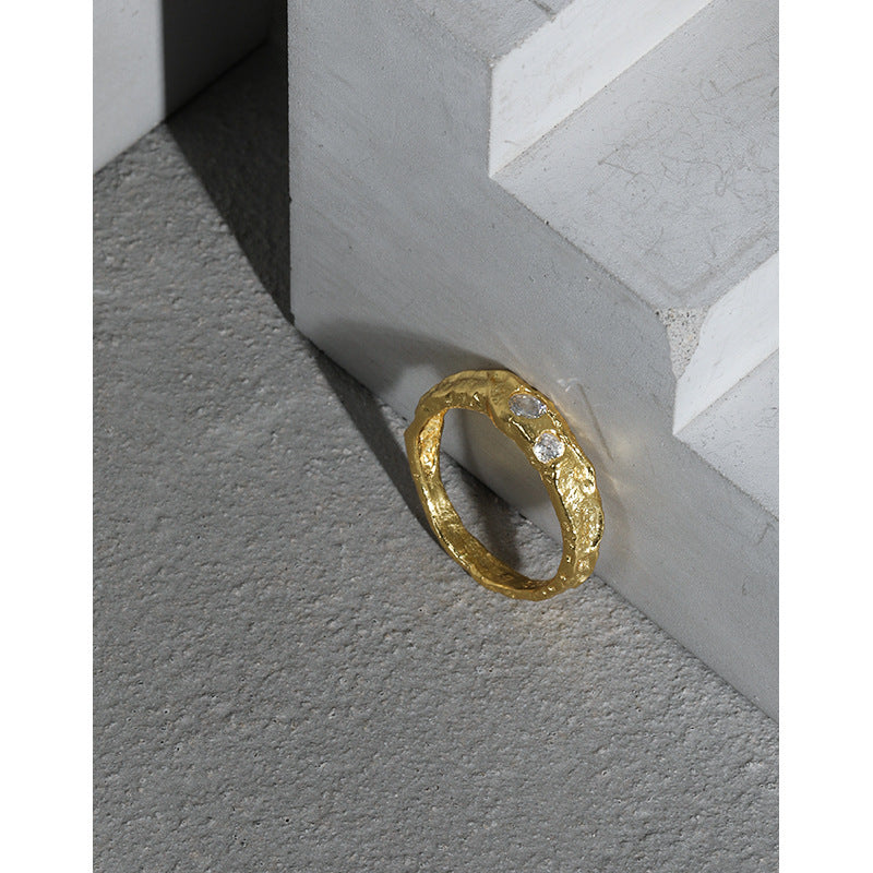 Organic Two-Stone Textured Ring – wholesale textured ring