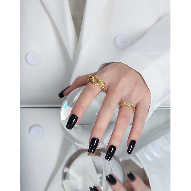 Organic Two-Stone Textured Ring – image 4