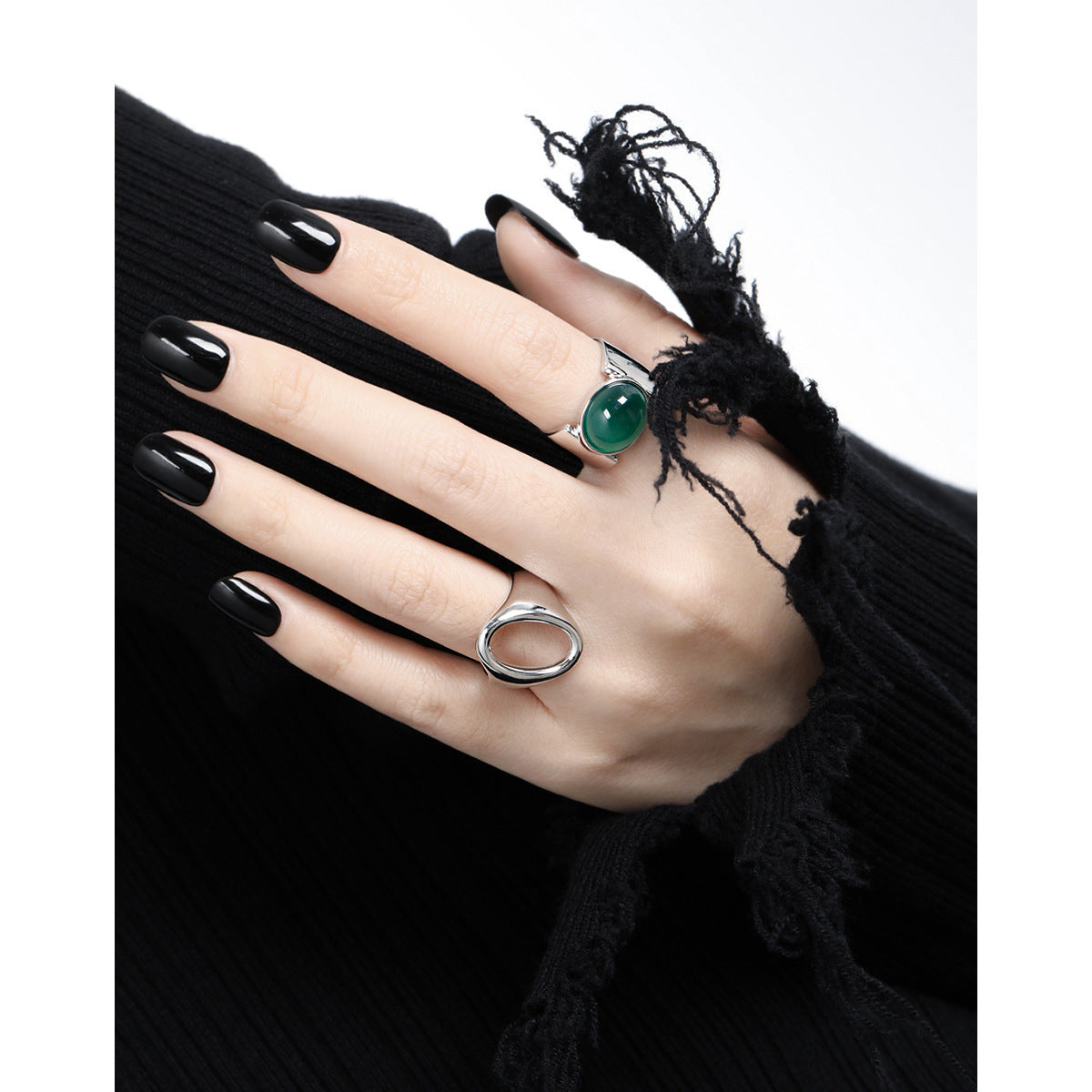 Oval Agate Bezel Set Wide Open Ring – gemstone jewelry supplier