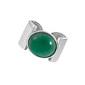 Oval Agate Bezel Set Wide Open Ring – image 6