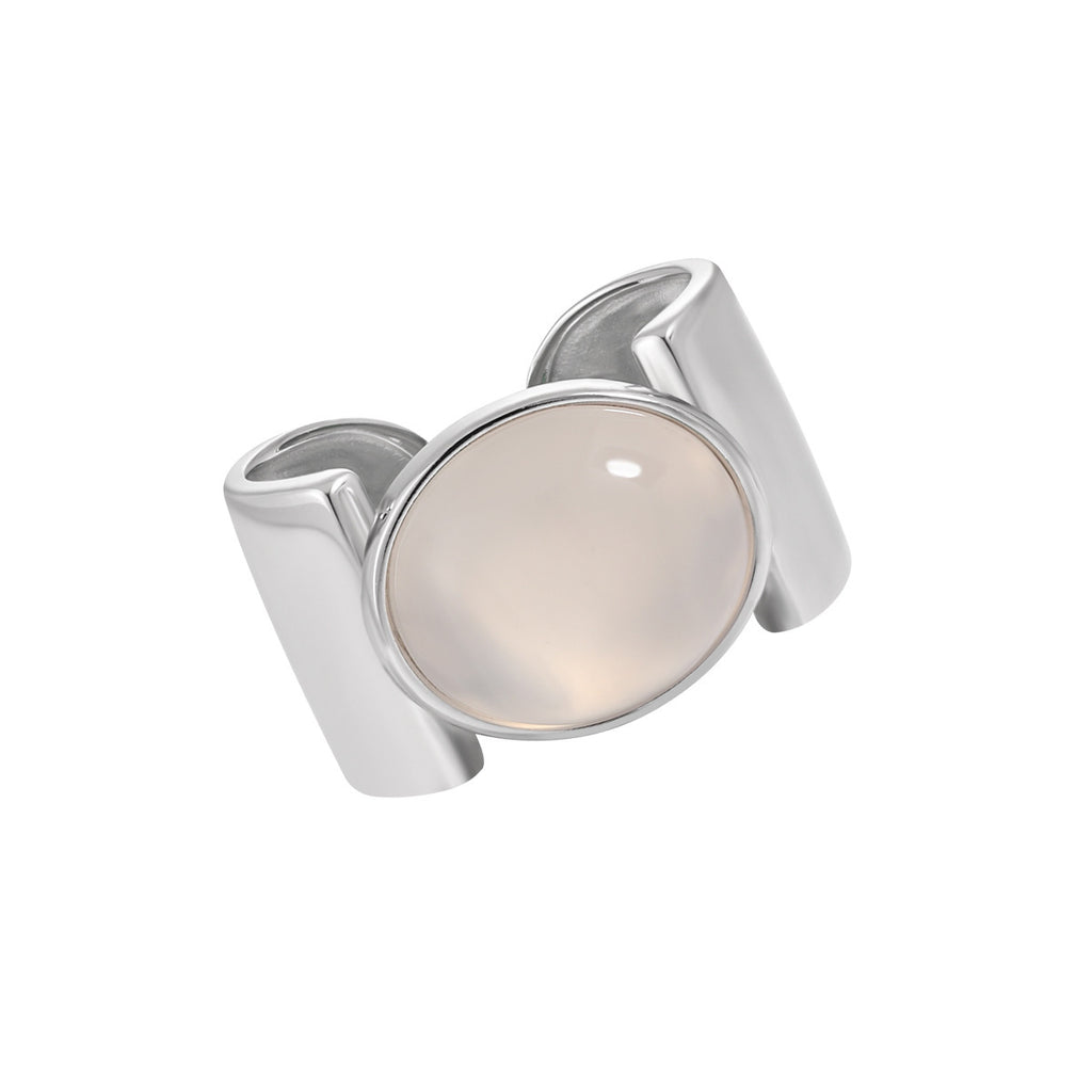 Oval Agate Bezel Set Wide Open Ring – image 7