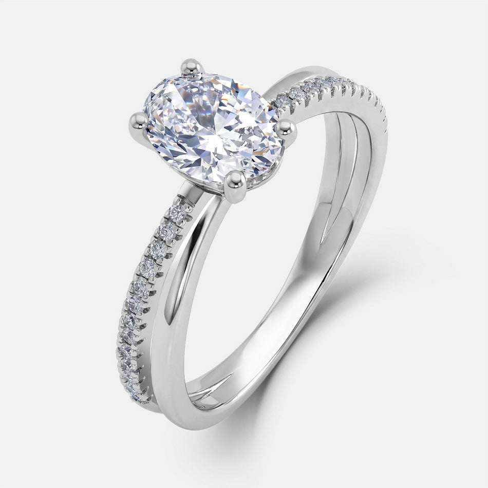Oval Lab Grown Diamond Bridal Ring
