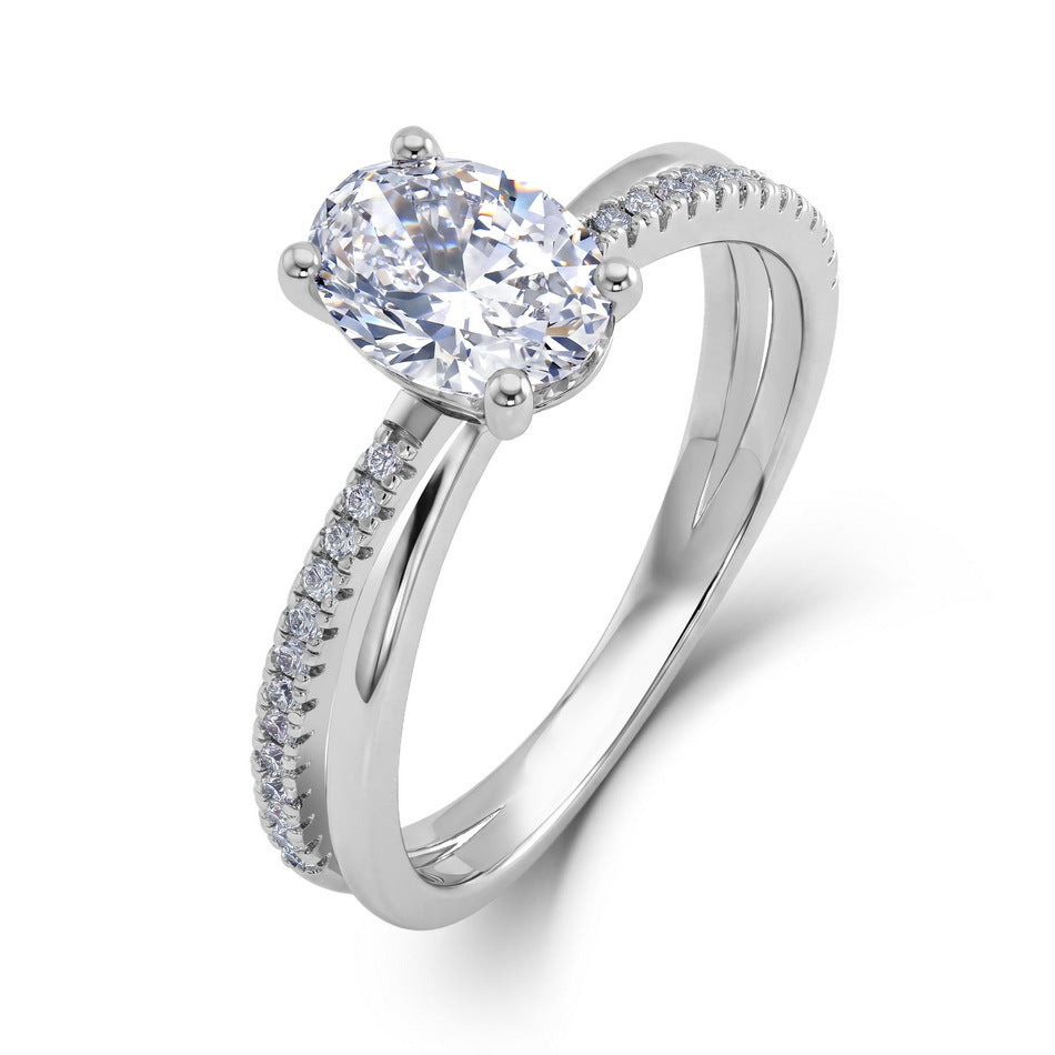 Oval Lab Grown Diamond Bridal Ring – image 5