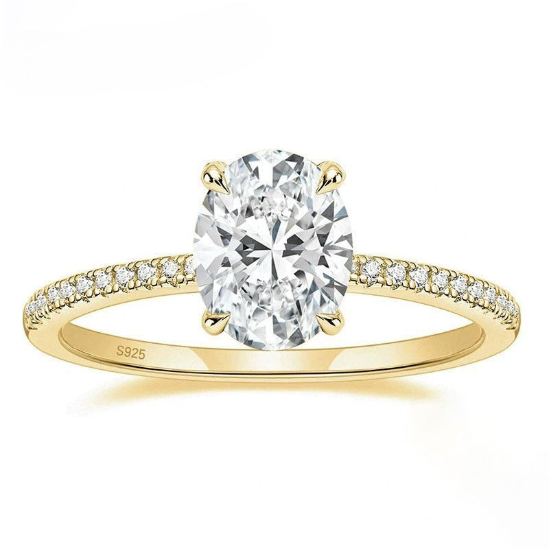 Oval Cut CZ Pave Band Ring