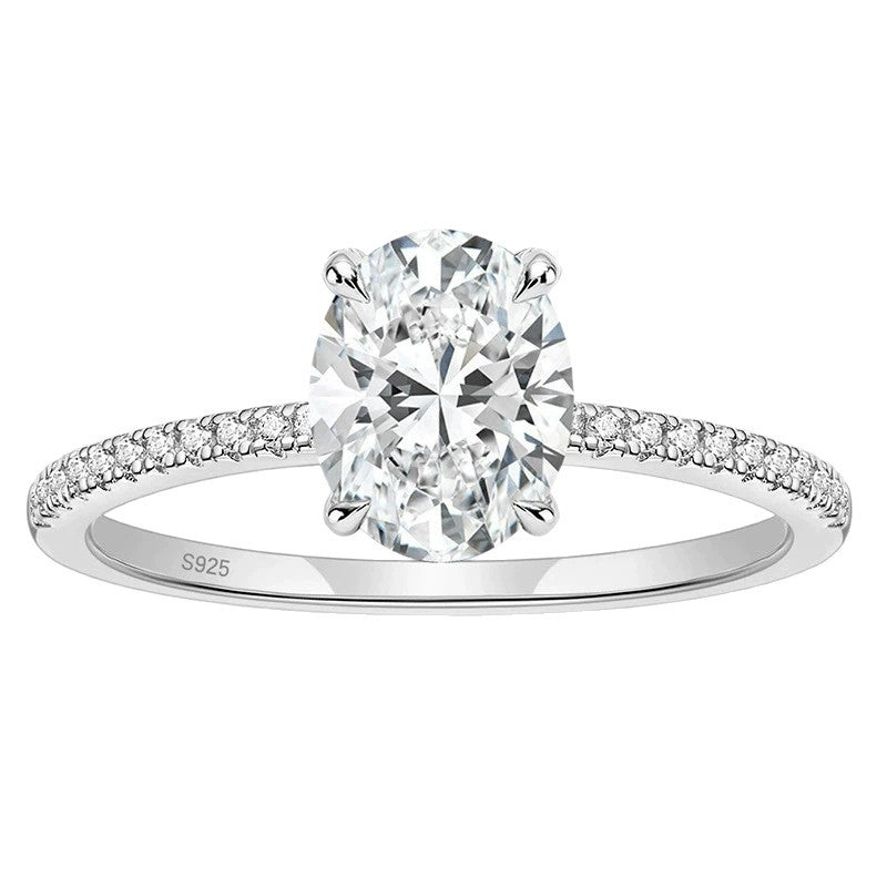 Oval Cut CZ Pave Band Ring – image 5