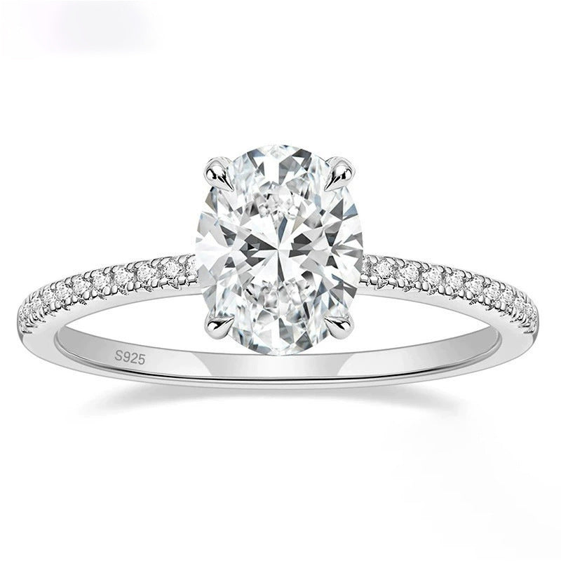 Oval Cut CZ Pave Band Ring – image 8