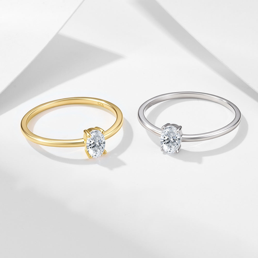 Classic Oval CZ Solitaire Ring – image 4