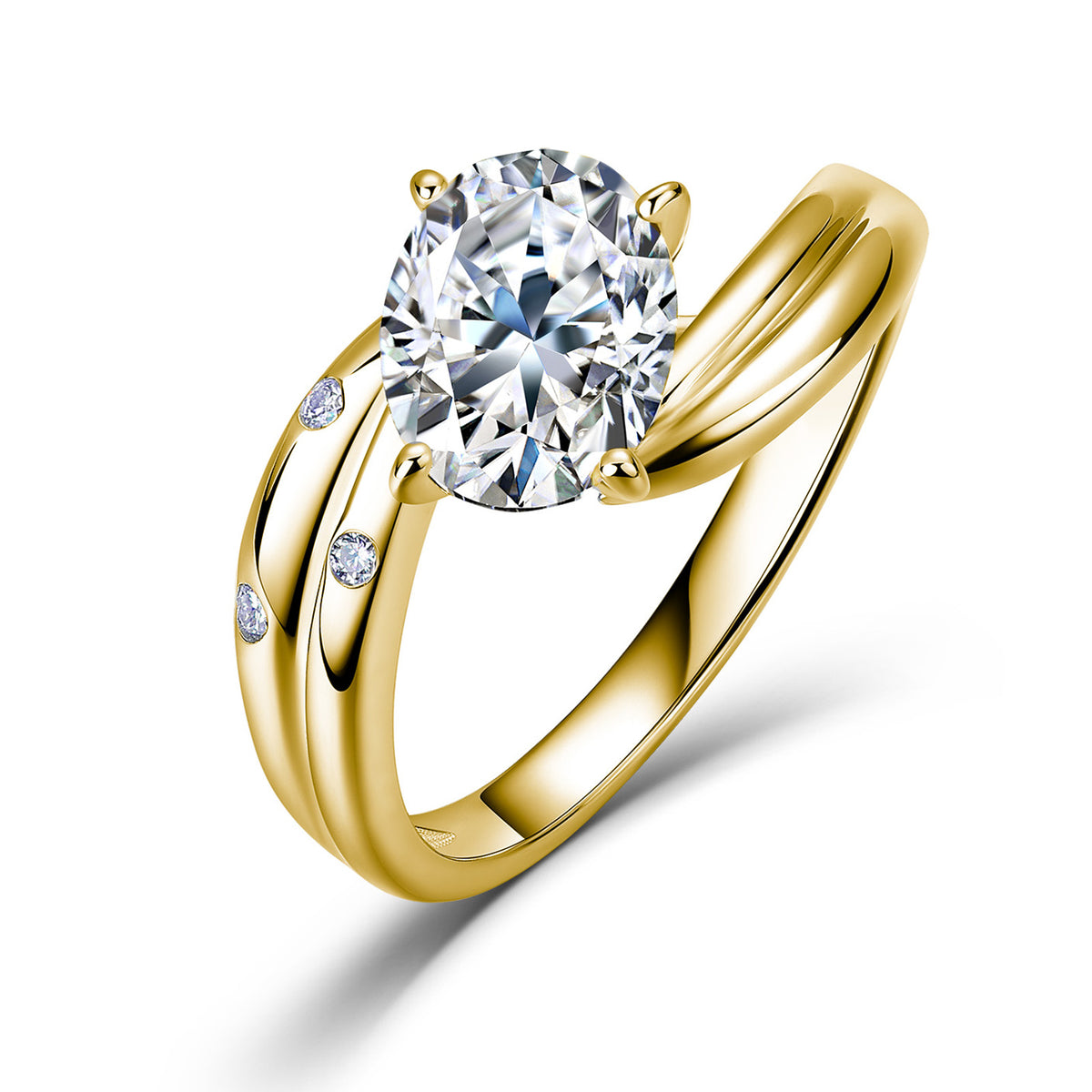 2 Carat Oval Moissanite Engagement Ring