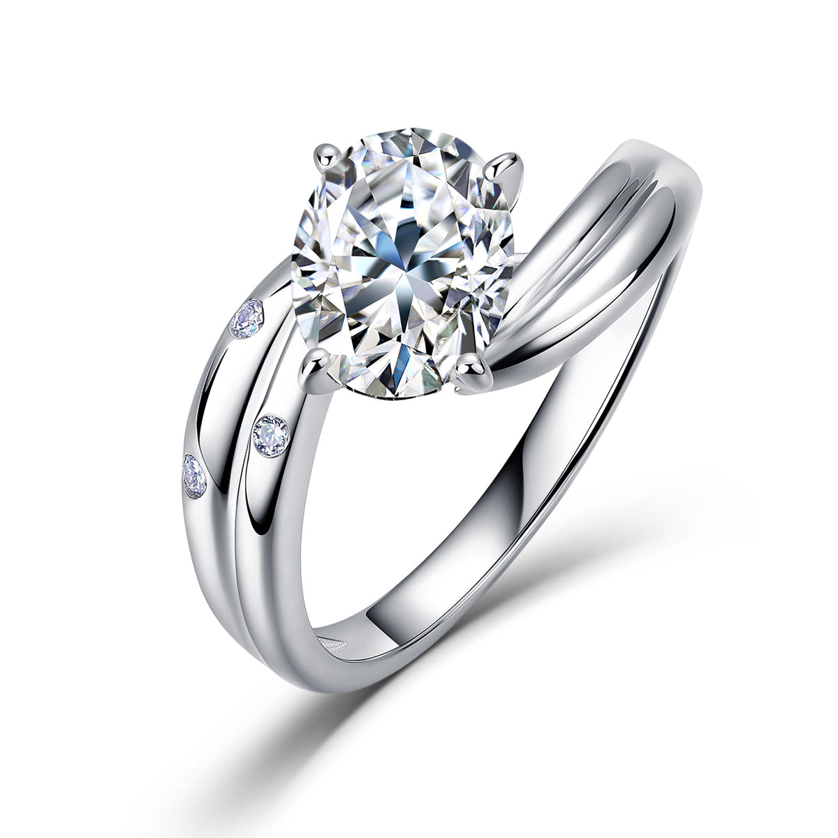 2 Carat Oval Moissanite Engagement Ring – image 4