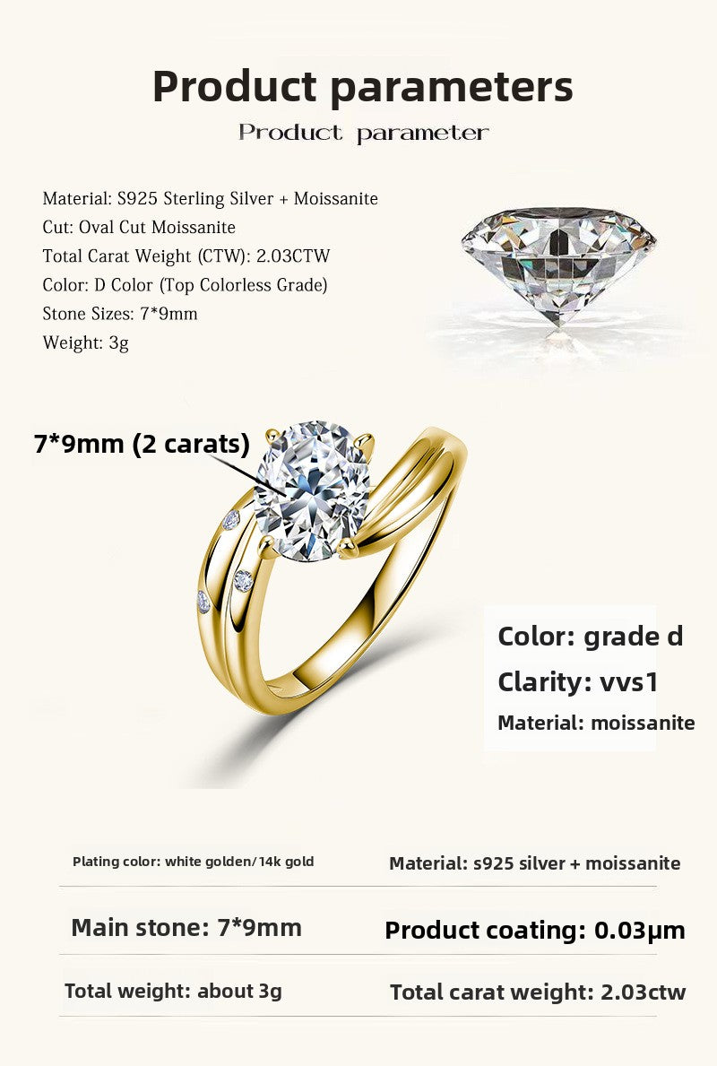 2 Carat Oval Moissanite Engagement Ring – image 5