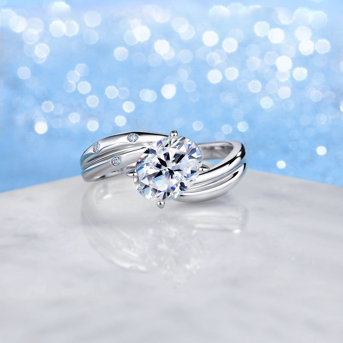 2 Carat Oval Moissanite Engagement Ring – image 6