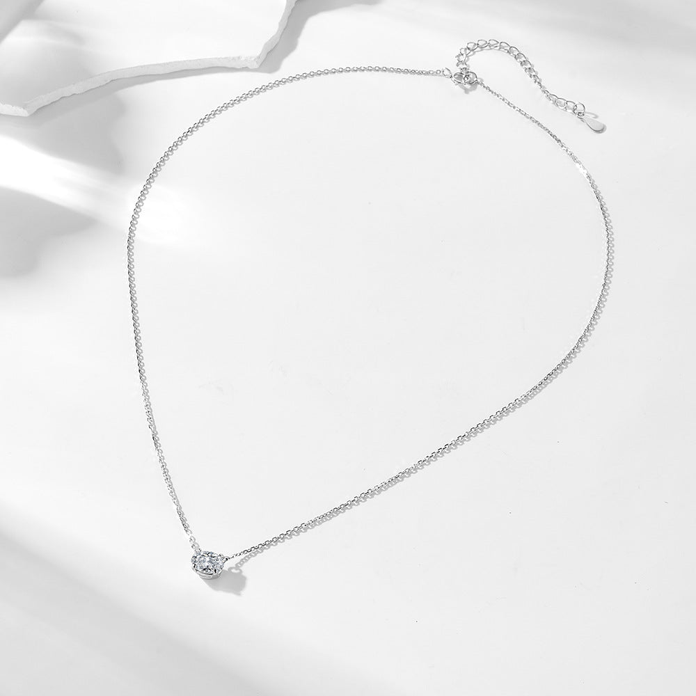 Oval Cut Moissanite Solitaire Necklace – image 4