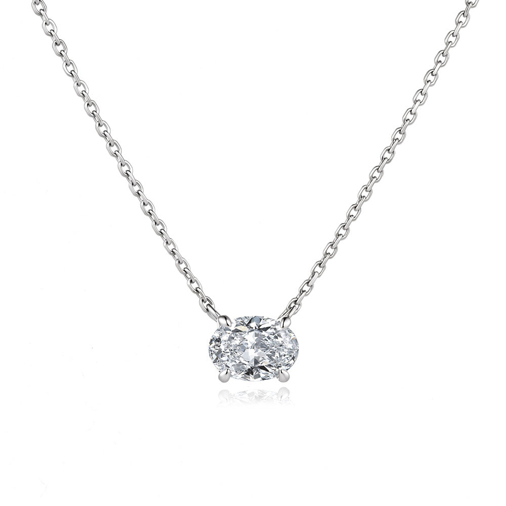Oval Cut Moissanite Solitaire Necklace – image 5