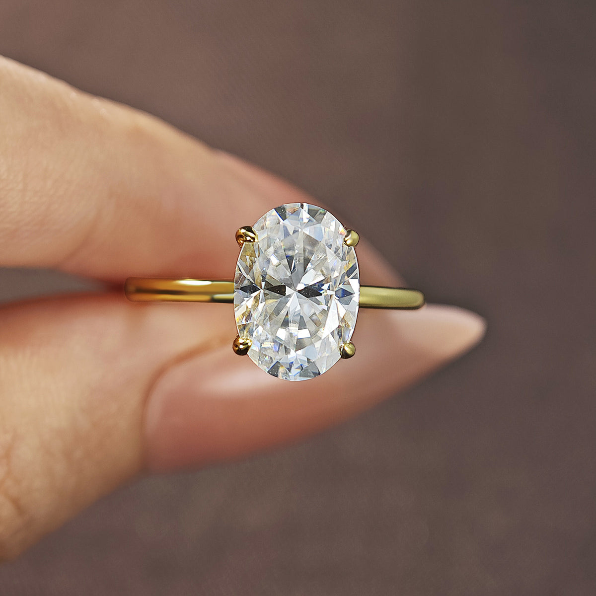 Oval Moissanite Solitaire Ring – image 4
