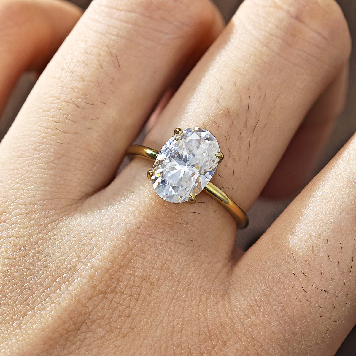 Oval Moissanite Solitaire Ring – image 5