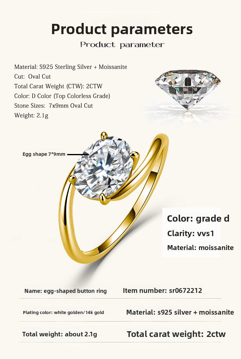 Oval Moissanite Simple Engagement Ring – image 6