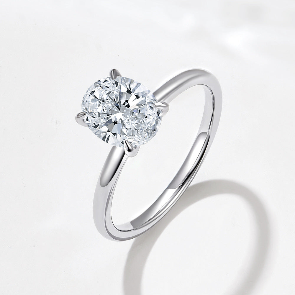 Oval 2-Carat Moissanite Solitaire Ring