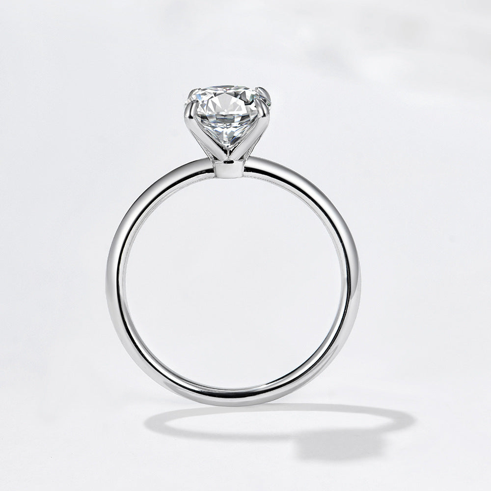 Oval 2-Carat Moissanite Solitaire Ring – detail view 3