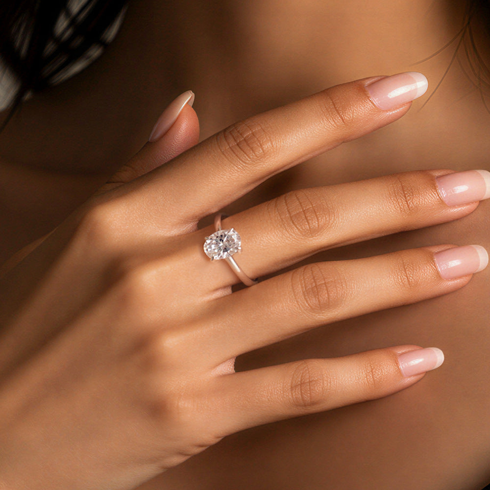 Oval 2-Carat Moissanite Solitaire Ring – image 4